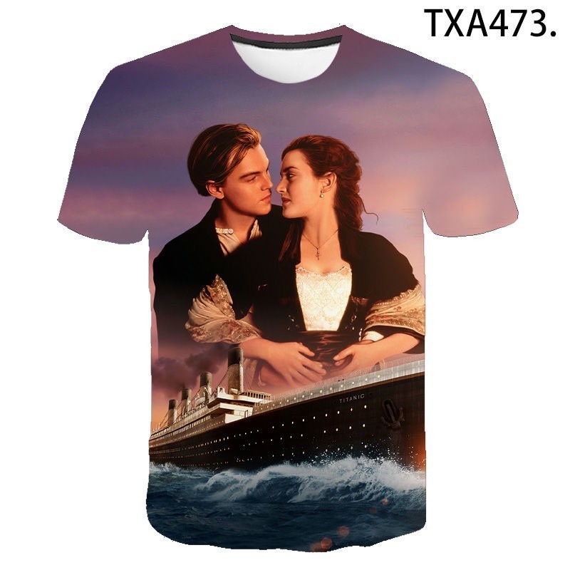 Titanic 3D印花T恤時尚休閒男裝T恤女時尚短款女酷2022夏季街頭裝XS-3XL