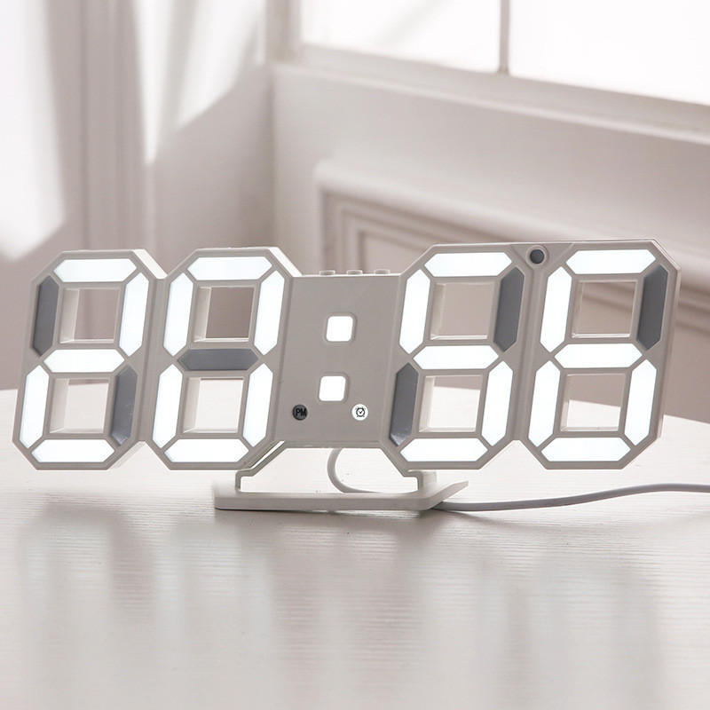 LED電子鐘 自动感光数字鐘 3D电子鐘  多功能座挂两用 立體電子數位時鐘