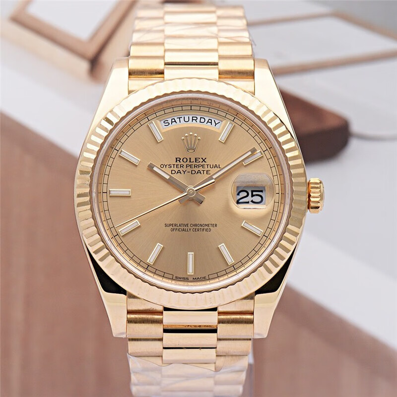 Rolexx Watches 星期日曆型18K黃金40mm自動機械男表228238