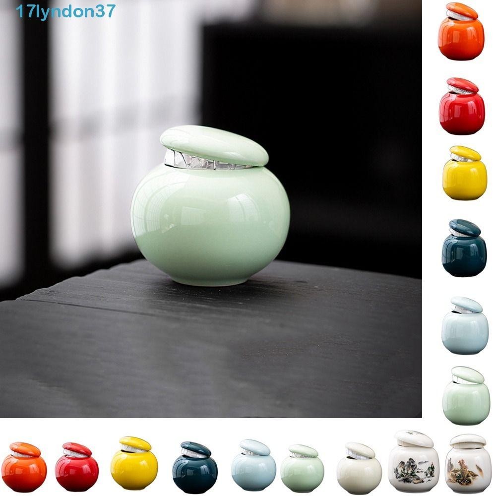 LYNDONB色釉陶瓷罐,空分裝瓶茶葉儲存罐,復古迷你密封茶葉盒化妝品