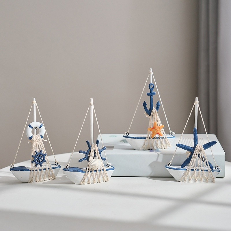 ★地中海風情★ 帆船裝飾擺件 家居飾品 玄關桌面書架擺飾 海洋風擺台道具