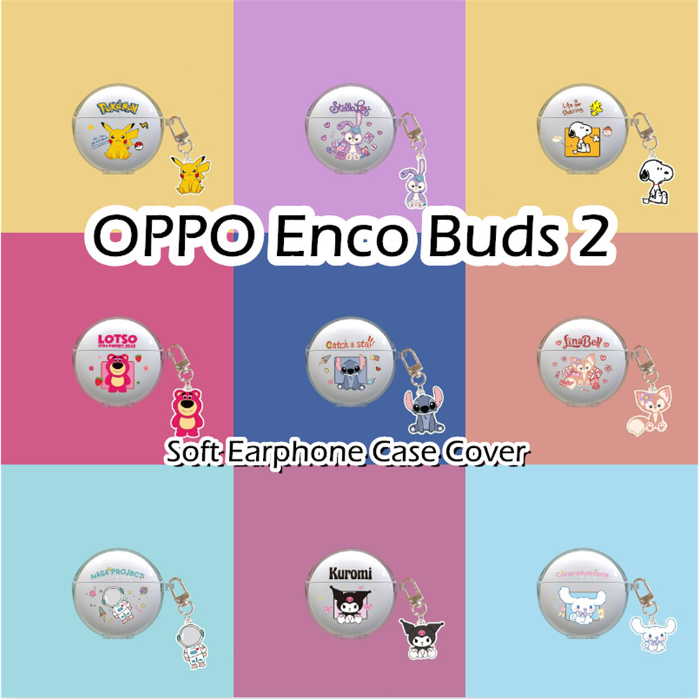 [有貨] 適用於 OPPO Enco Buds 2 Case 透明卡通皮卡丘軟矽膠耳機套外殼保護套