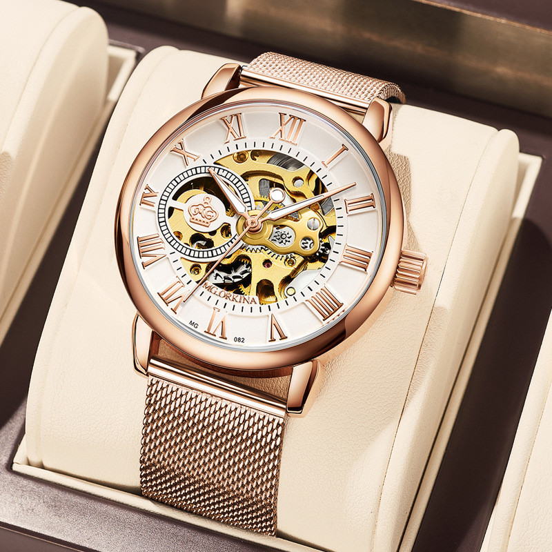 MG.ORKINA品牌 MG082 鋼帶 鏤空機械 高級女士手錶