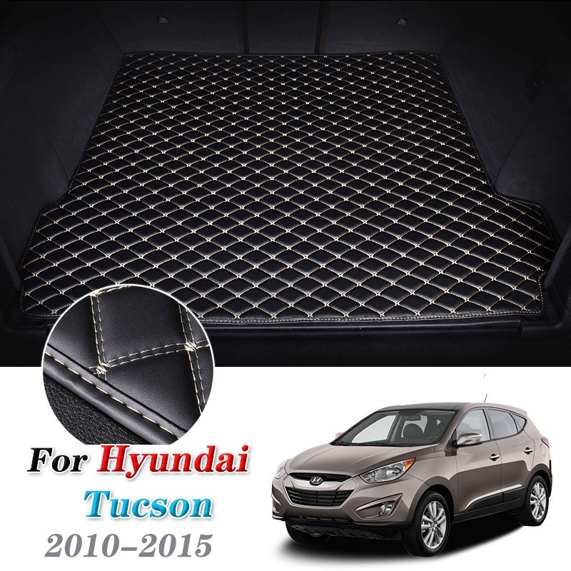 HYUNDAI 適用於現代途勝 LM IX35 2010-2015 後貨物襯墊行李箱托盤墊汽車地毯地板墊 2014 20