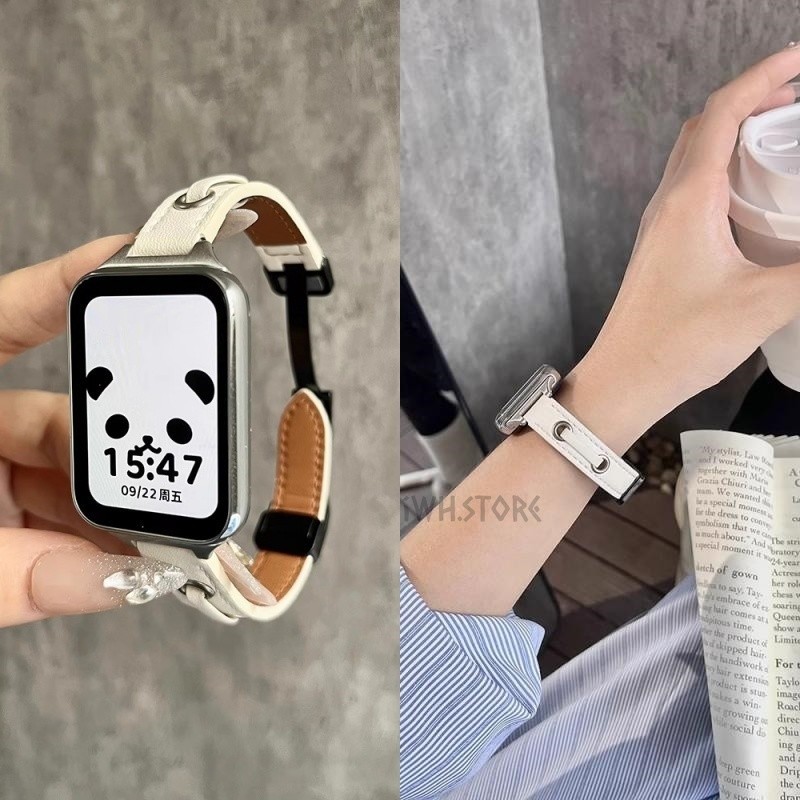超纖皮串皮真皮錶帶 細款磁吸扣錶帶 適用 小米手環8pro 錶帶 小米8 pro 替換錶帶 Xiaomi 8 Pro錶帶