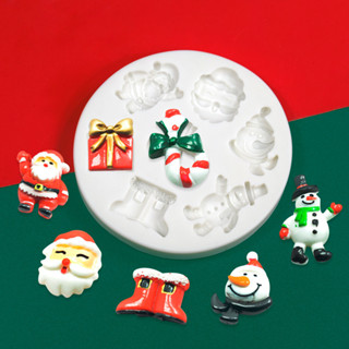 耶誕節系列翻糖矽膠模具聖誕老人雪人禮盒巧克力蛋糕烘焙裝飾工具