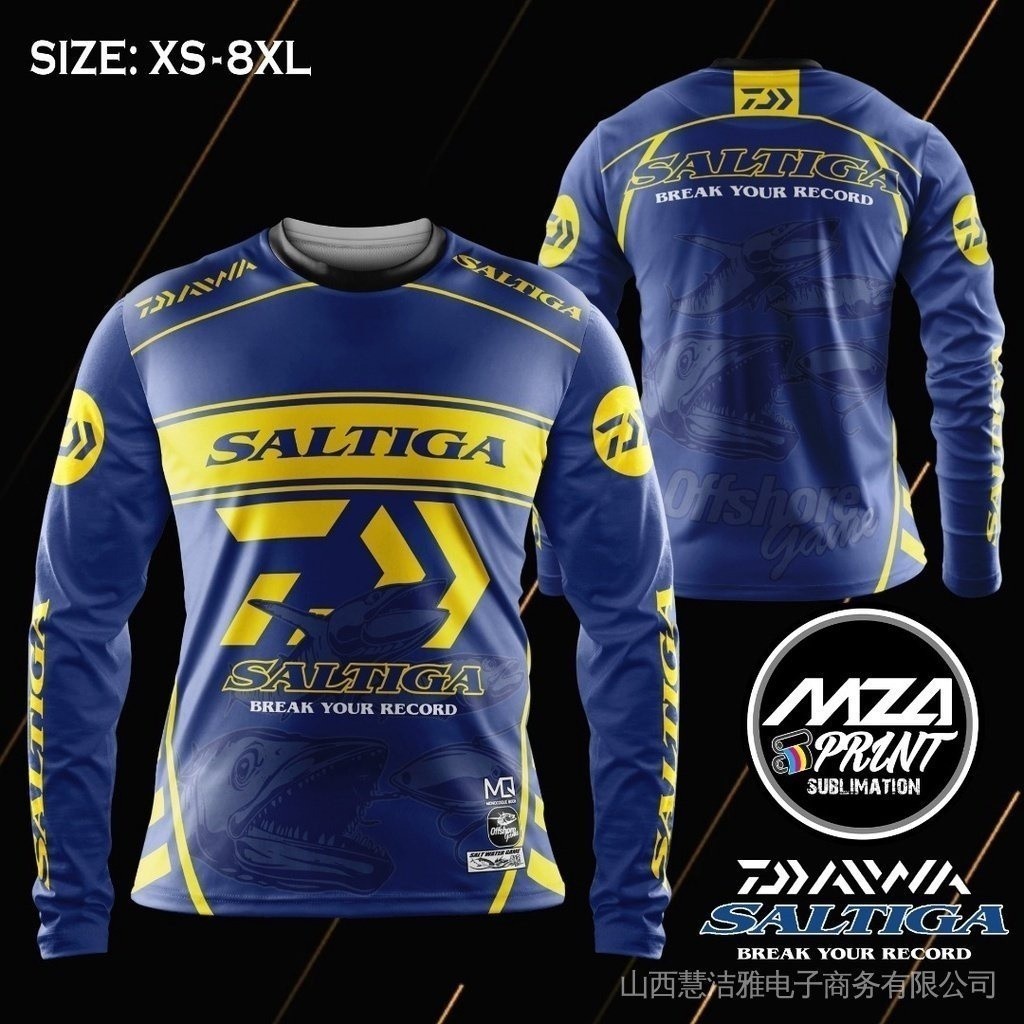 2024 daiwa 版昇華 saltiga 球衣鹽水衣服防紫外線釣魚 baju pancing 長袖尺寸 xs - 8