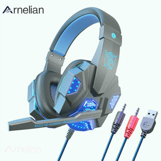 Arnelian Sy830mv 有線遊戲耳機帶麥克風 3.5mm 強大的電腦聲音耳機