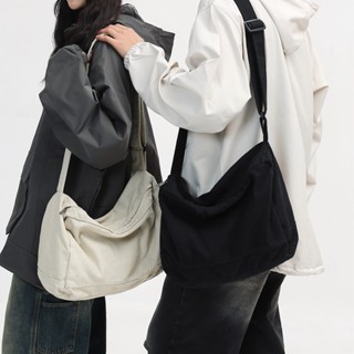 韓國帆布包男士大容量單肩包時尚女士斜挎包