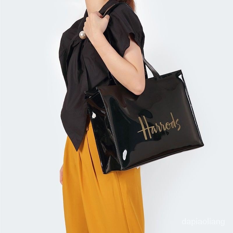 ❈☞女孩包包 Harrods 歐洲風情 多種款式三種尺寸 英國名品PVC大容量防水購物袋 哈洛德手提袋手提包 女包包袋