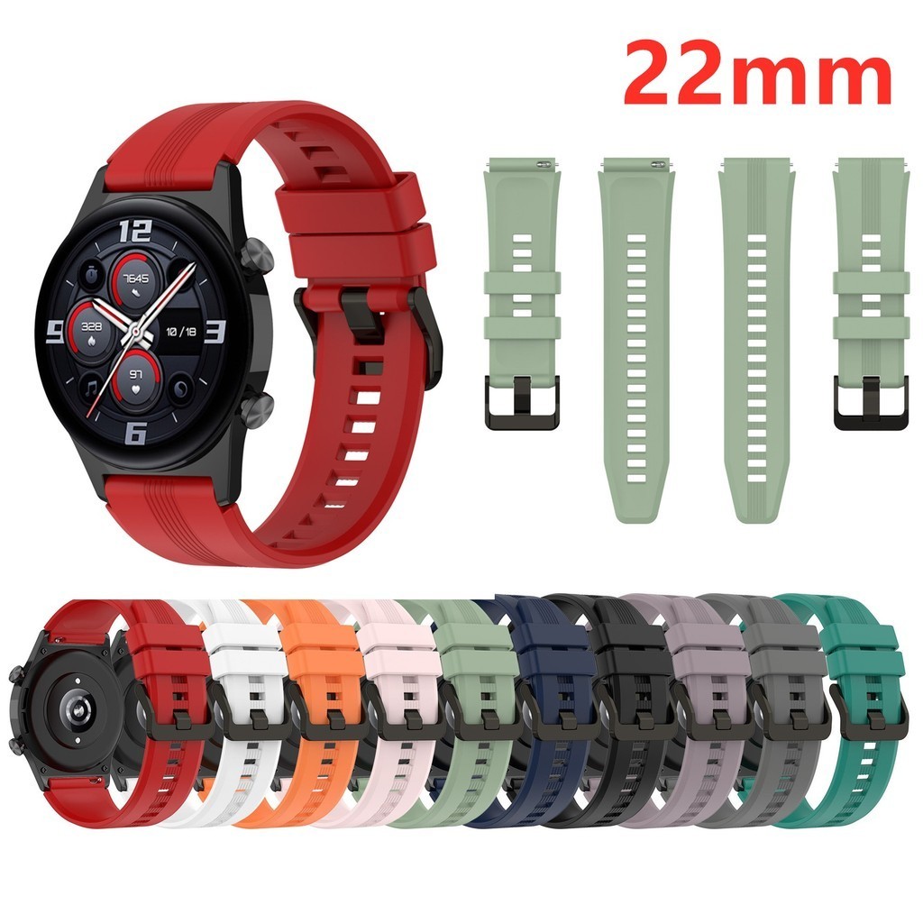 22MM錶帶凸頭硅膠錶帶適用于Honor手錶 GS4 Gs3 / 華為 Watch4 Pro Ultimate 錶帶配件