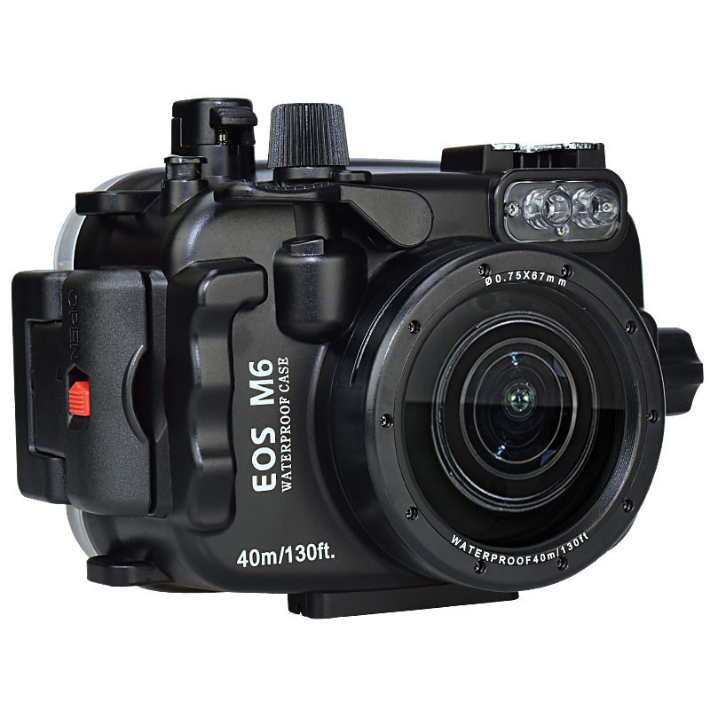 海蛙適用Canon佳能EOS-M6 M5相機潛水殼18-55mm魚眼鏡頭40m防水殼