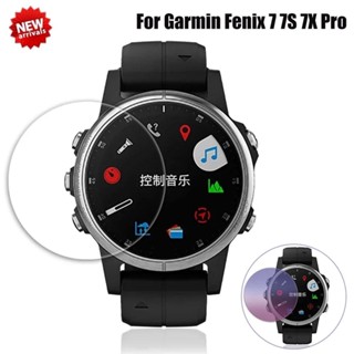 鋼化玻璃膜兼容 Garmin 手錶 Fenix 7S 7 7X Pro 透明/防紫光全屏保護膜玻璃膜智能手錶