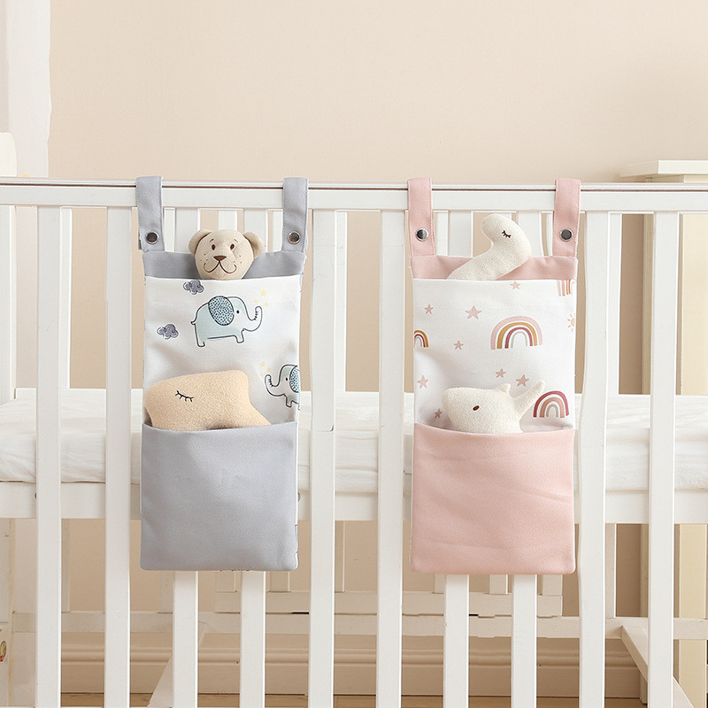 嬰兒床頭收納袋新生兒童玩具儲物袋初生寶寶床邊尿布袋手推車掛袋