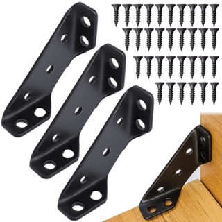 5 件角支架 - 不銹鋼三角形支撐緊固件 - 帶螺絲的家具角連接器 - 用於家具木材接頭 - 櫥櫃椅子通用支架