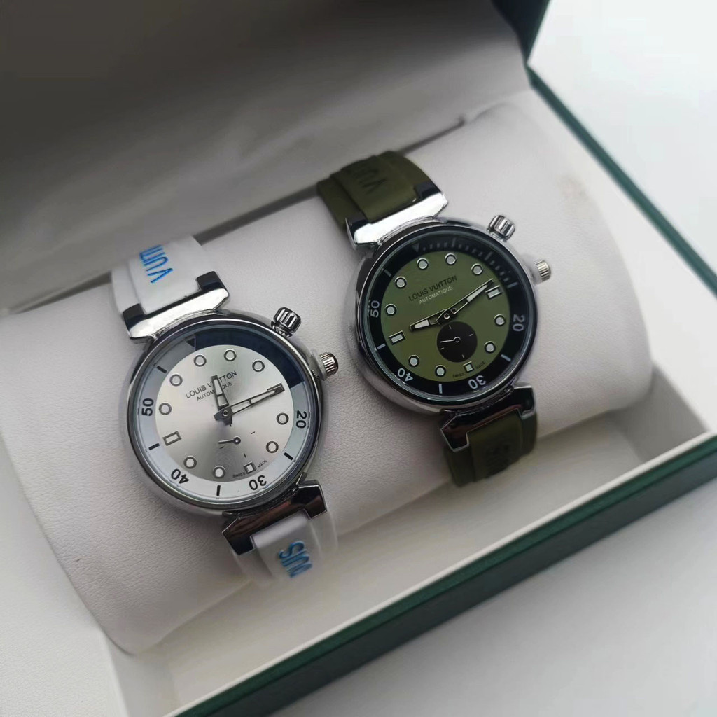 LV原裝矽膠帶手鍊表新款 手錶 情侶表 手錶 皮帶手錶  非機械錶 精品表  女表 石英錶