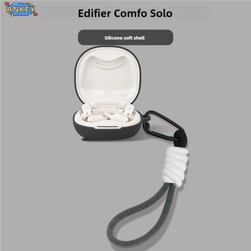 EDIFIER 適用於漫步者 Comfo Solo Case 保護性尼龍掛繩軟套耳機殼可水洗外殼防塵套手繩帶配件