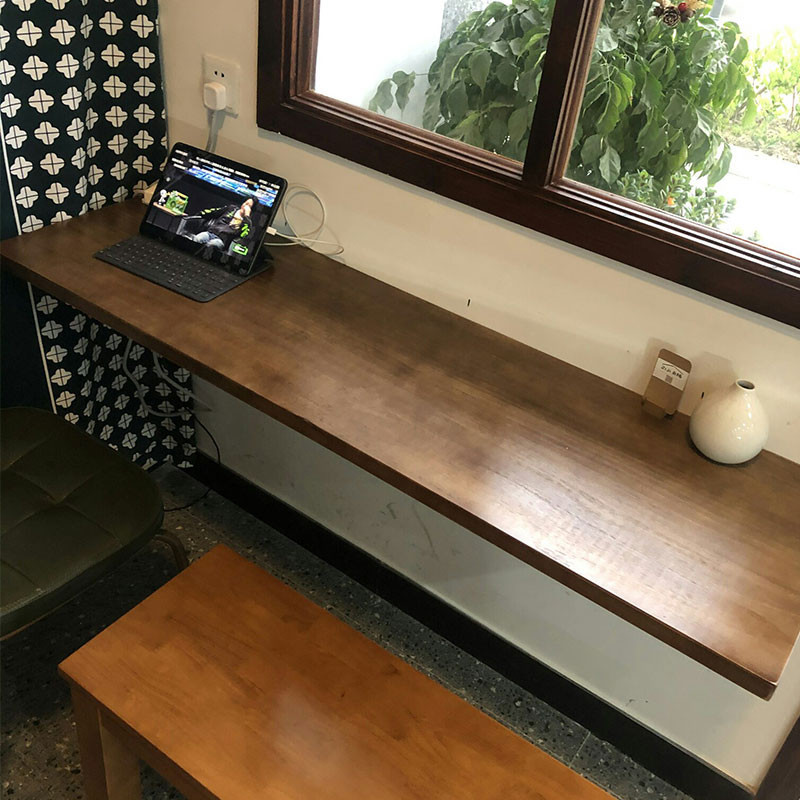 牆上摺疊桌餐桌實木書桌懸挂桌牆壁電腦桌小戶型桌板壁掛簡易吧台