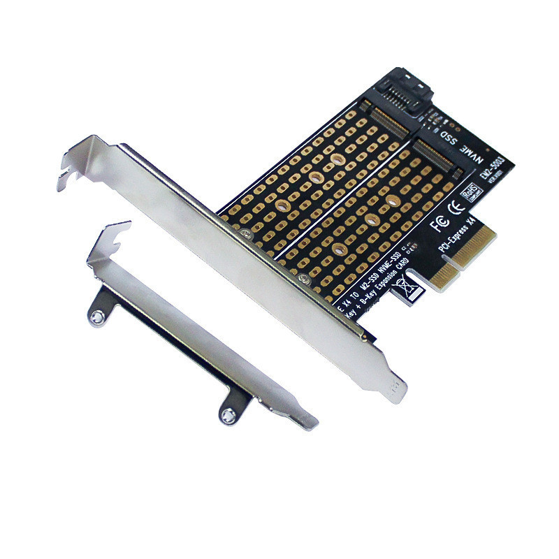 PCIE轉M.2NVME/NGFF高速雙盤位轉接卡 臺式電腦SSD固態硬碟擴展卡