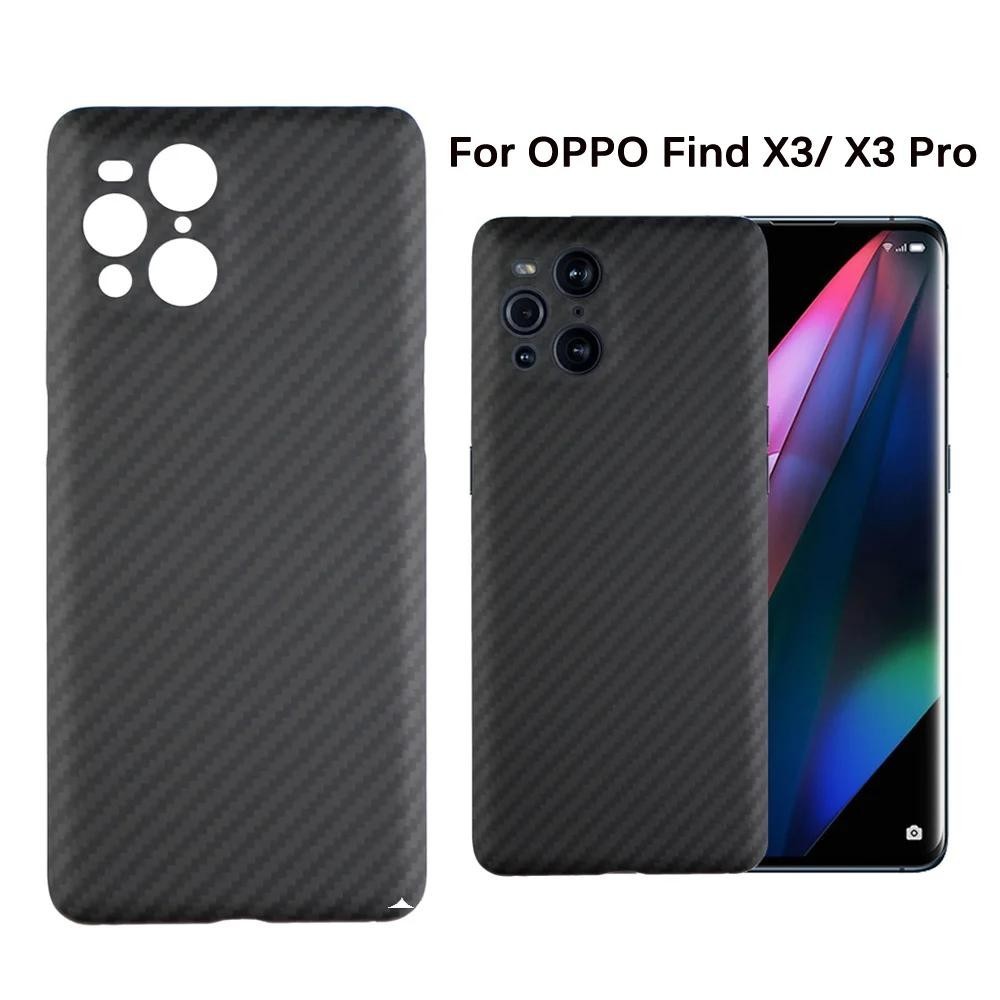 適用於 OPPO Find X3 Pro 的 OPPO Find X3/X3 Pro 芳綸纖維手機殼碳纖維手機殼帶細孔手