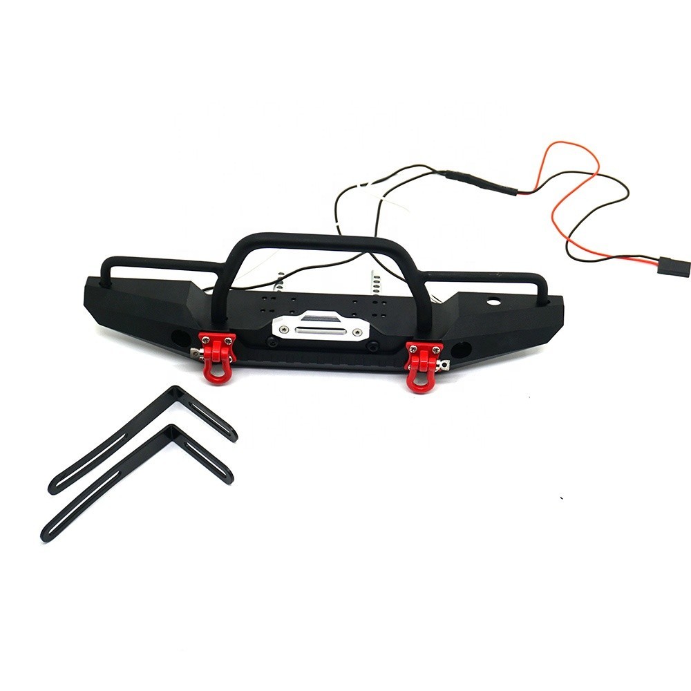 Led 燈組金屬前保險槓絞盤支架適用於 1/10 TRX-4 TRX4 RC 履帶車