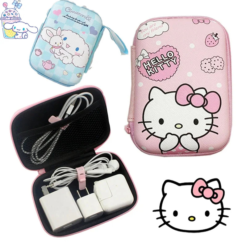 Hello Kitty 三麗鷗 Kuromi 收藏卡收納盒耳機硬殼耳機包防水數據線保護包
