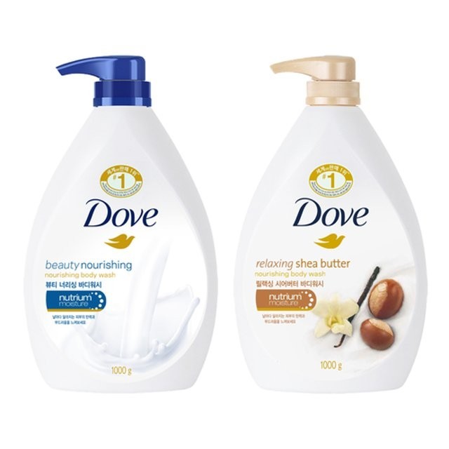 Dove Beauty 滋養沐浴露 1000ml + 舒緩乳木果油沐浴露 1000ml(沐浴露和香皂)