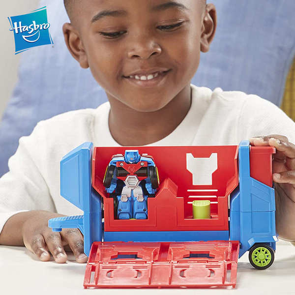 正版孩之寶變形金剛擎天柱汽車人男孩兒童機器人貨櫃車玩具套裝