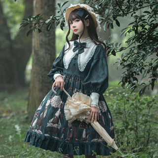 現貨【毒蘑菇】Lolita 小裙子OP暗黑華麗哥特簡約蘿莉塔洋裝洋裝