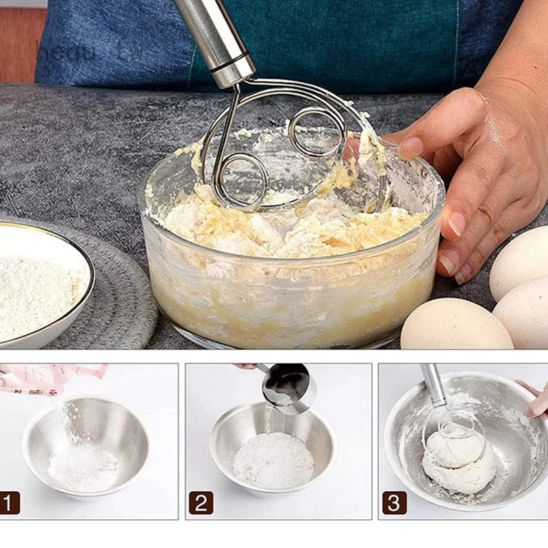 【Hequ】 不鏽鋼打粉器 麵粉攪拌器 麵糰攪拌和麵工具