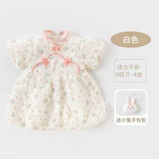 寶寶夏季新中式碎花洋裝女童洋裝公主裙嬰兒衣服裙子夏裝