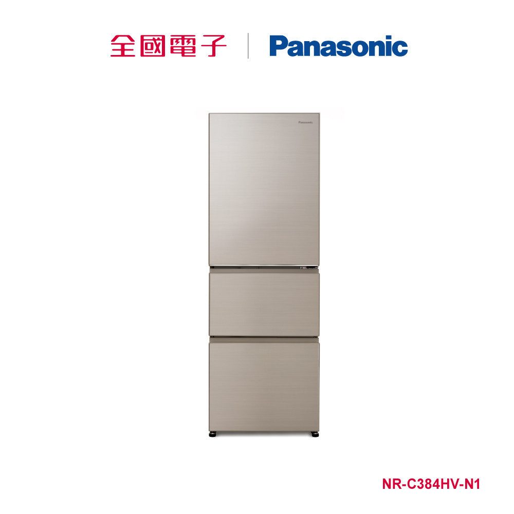 Panasonic 385公升三門鋼板變頻冰箱-金  NR-C384HV-N1 【全國電子】
