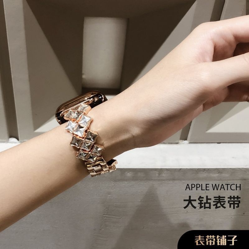 APPLE WATCH 女士錶帶 鑲鑽錶帶 鑲鑽手鐲 iwatch S8 7代 45mm 41