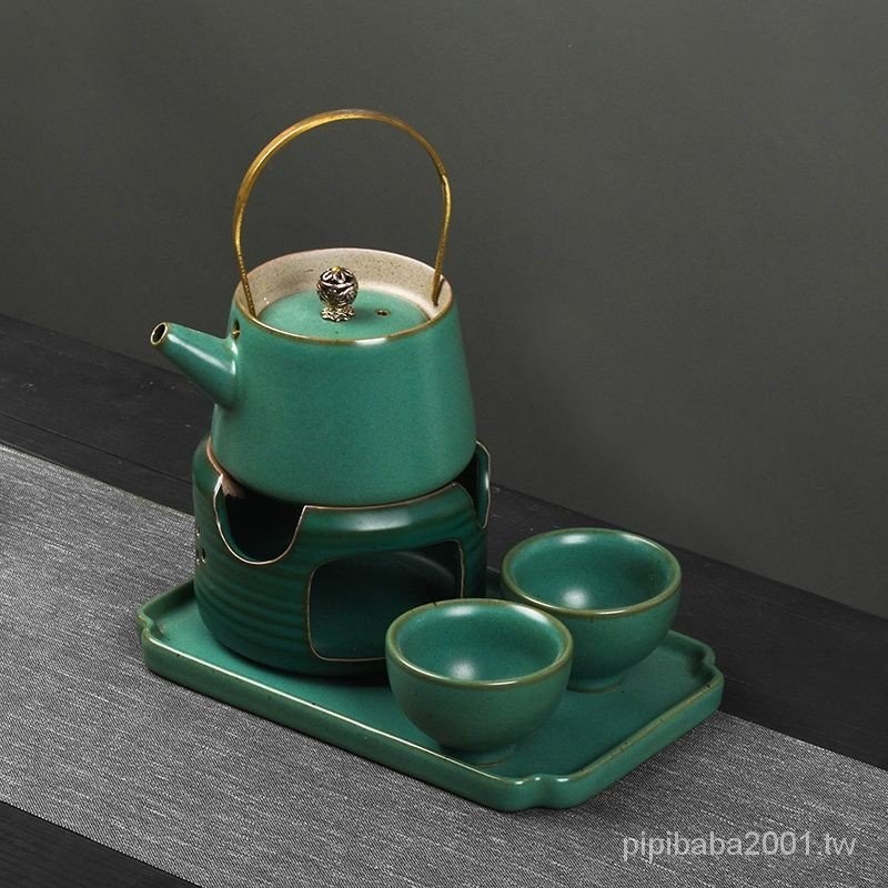 仿古提樑壺一壺兩杯四杯茶壺陶瓷泡茶壺辦公個人家居茶具套組