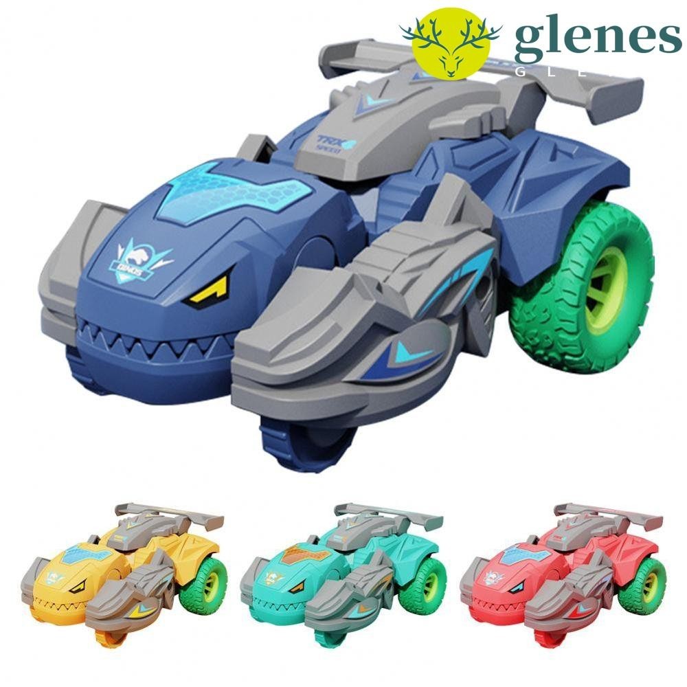 GLENES改造恐龍汽車創意教育孩子類比恐龍汽車玩具汽車模型自動改造玩具特技車搖擺汽車模型汽車模型