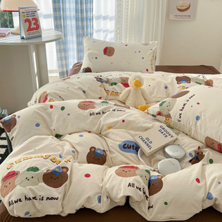 【MISS LUNA 】床包組 單人床包 雙人床包ins韓系卡通小熊可愛床罩被套四件套
