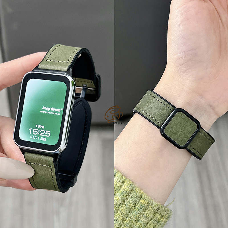 新款磁吸折疊扣 車線包邊工藝 適用 小米手環 8pro 7pro 6 5 4 3 8Active 紅米Watch4 錶帶