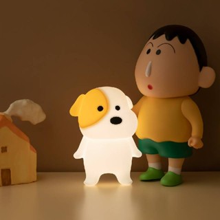 【臺灣現貨速發】阿呆小狗拍拍燈💖小新躺平狗矽膠小夜燈 小狗拍拍燈 創意狗狗叫聲小夜燈 起夜燈伴睡燈 七彩發聲氛圍燈USB