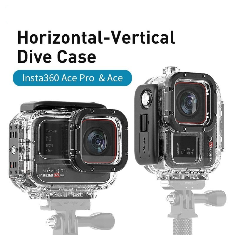 60米防水殼適用於Insta360 Ace Pro潛水殼橫豎拍防水殼 360運動相機下水配件