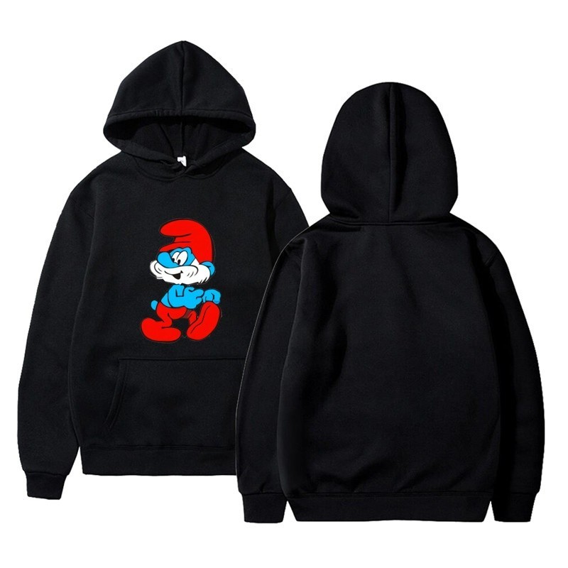 The Smurfs Kosong Hitam Gildan Cotton 韓國長款審美 Besar 純色修身版型白色