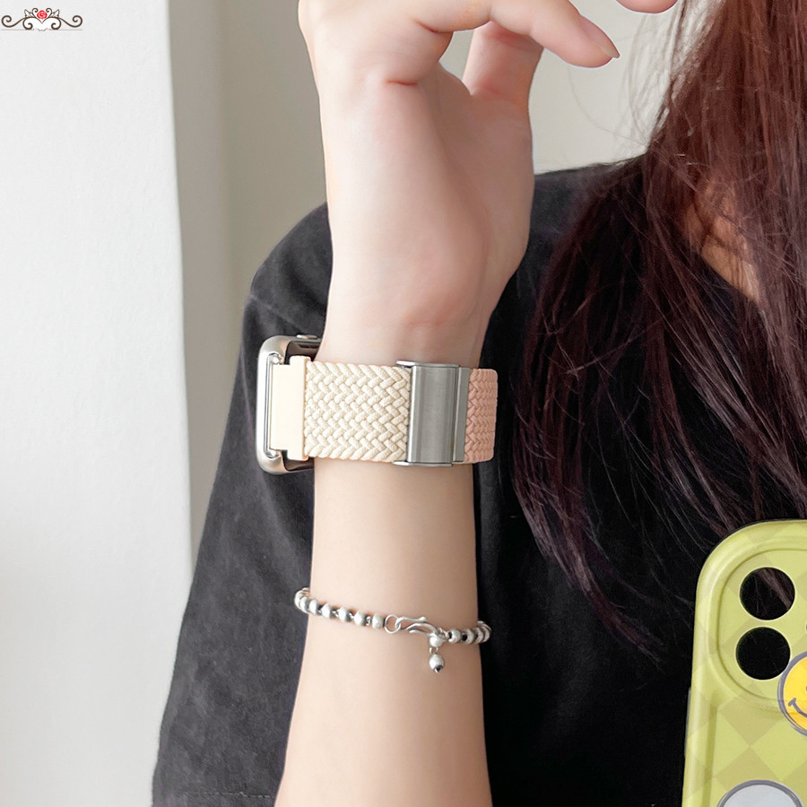 編織拼色金屬釦錶帶 適用Redmi Watch 4 錶帶 小米手環8Pro錶帶 運動創新女款錶帶