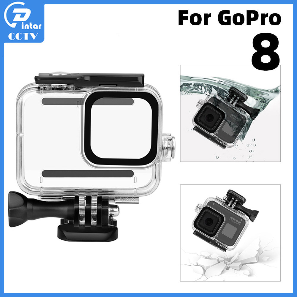 60m GOPRO8 防水保護套 GoPro Hero 8 黑色潛水外殼適用於 Go Pro 8 水下保護套運動相機配件