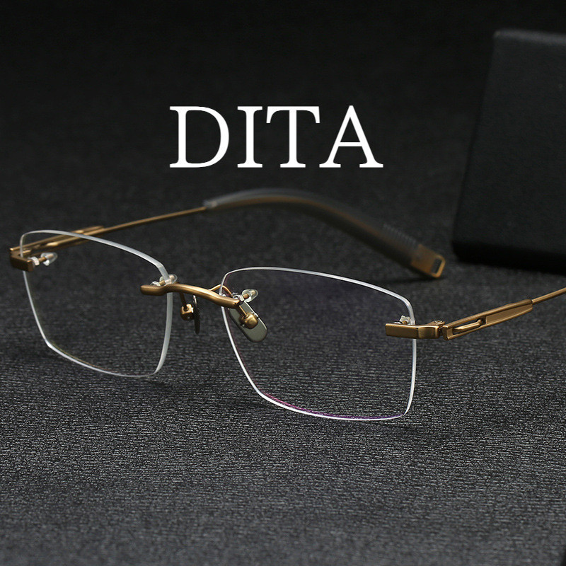 【Ti鈦眼鏡】DITA同款純鈦眼鏡架 純鈦無框眼鏡架 男新款鈦架 80817可配近視眼鏡 有度數 潮流眼鏡框女