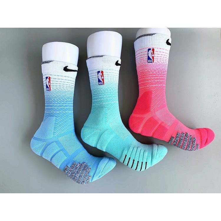 NBA熱火韋德漸變色球員運動精英籃球襪中長筒男子高幫毛巾底加厚