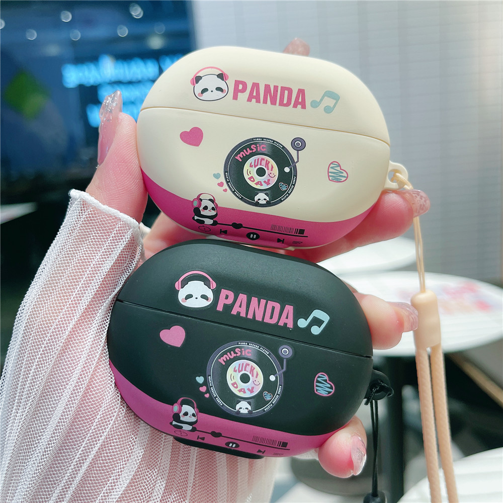 可愛的熊貓啞光耳機軟 TPU 保護套適用於華為 FreeClip Freebuds 3 4e 5i SE2 Freebu