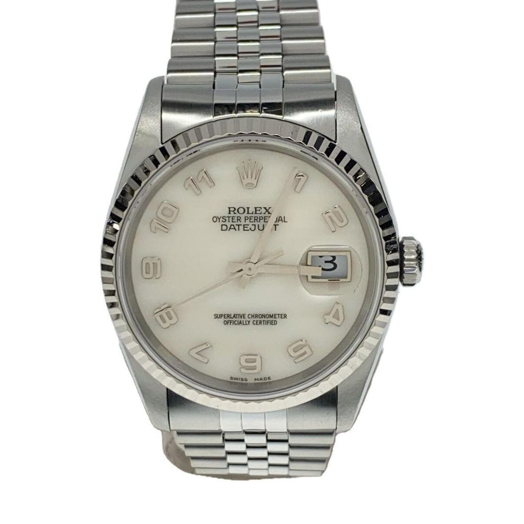 ROLEX 勞力士 手錶Datejust16234貝殼 男士 白色 WG 36mm 防鏽 日本直送 二手