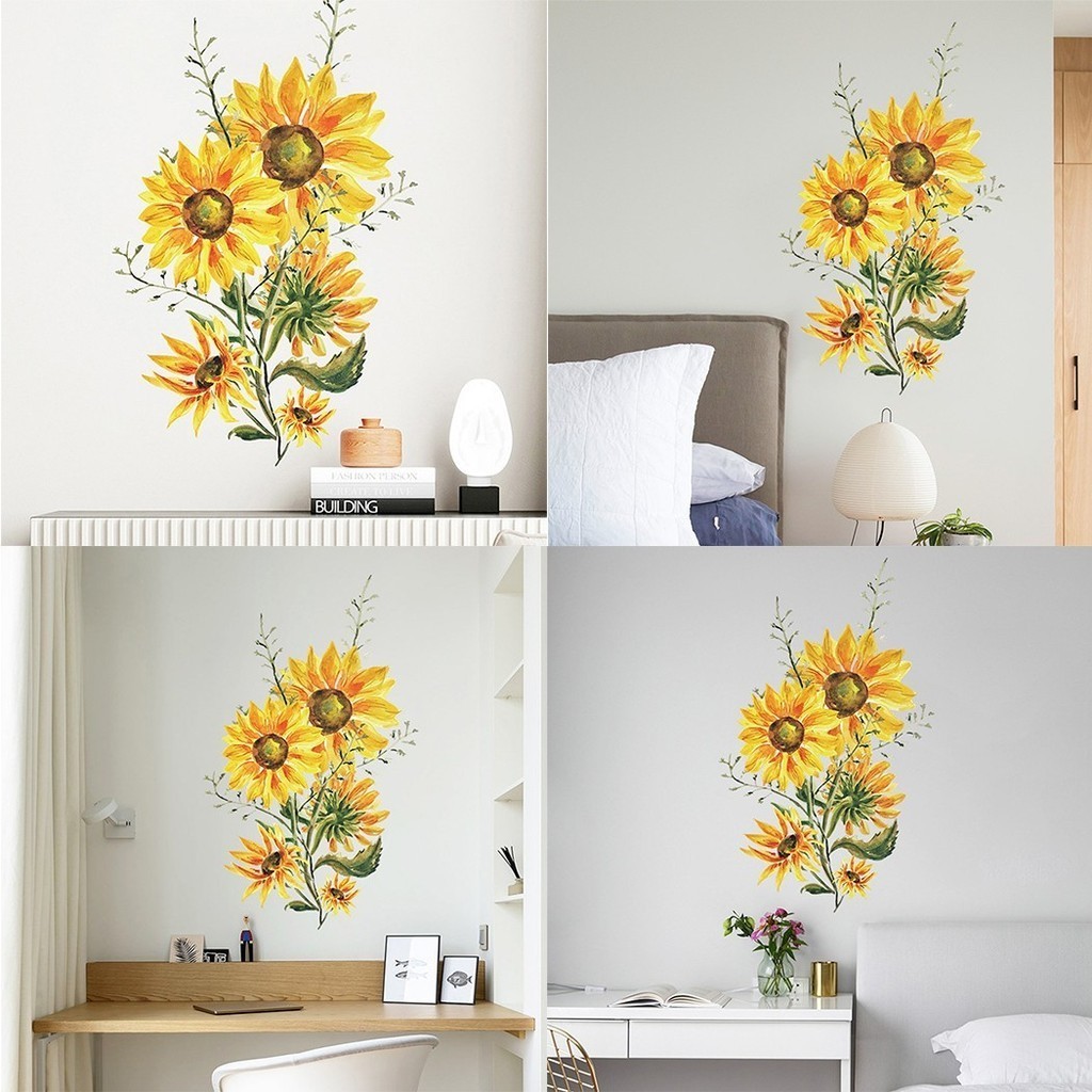 向日葵小清新裝飾壁紙客廳辦公室牆貼