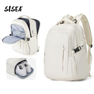 SISEA 大容量旅行後背包 26L多功能多隔層短途出差旅遊行李袋 可容納16英吋筆電 獨立鞋倉 帶USB充電口