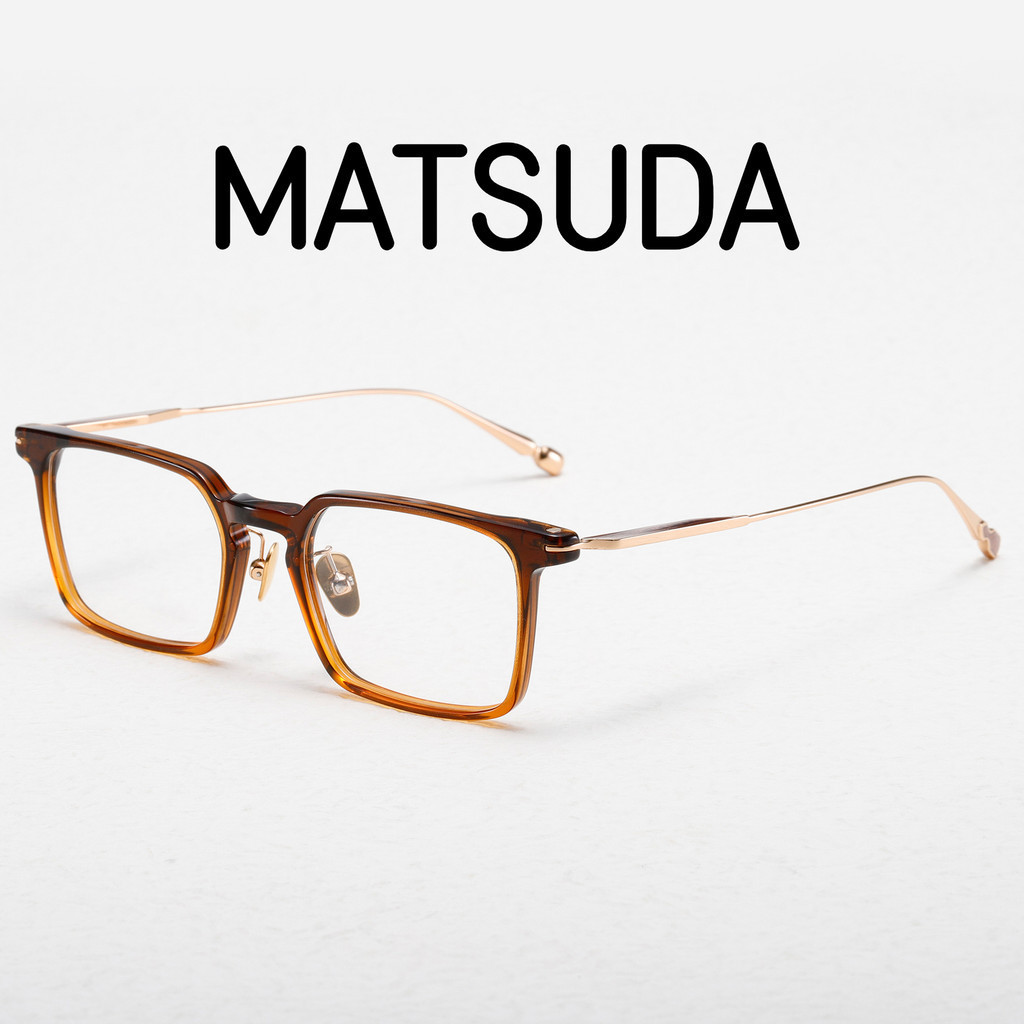 【TOTU眼鏡】醋酸纖維眼鏡 金屬框眼鏡 松田MATSUDA 日本手工眼鏡 M2060 純鈦鏡框 時尚長細鏡腿細方型