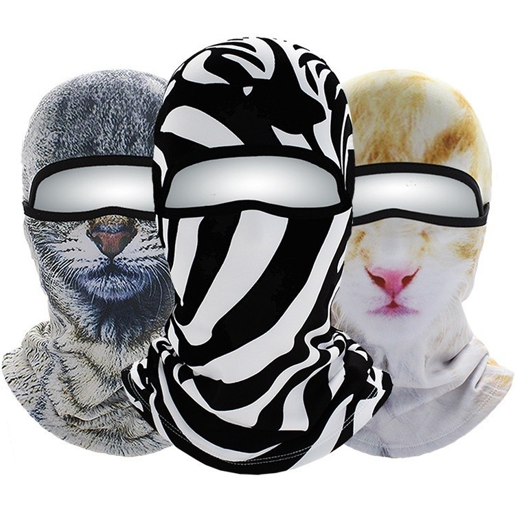 力博狼X新品臉基尼軟裝備3D動物頭套面罩防寒護臉保暖彈力絨騎行滑雪口罩